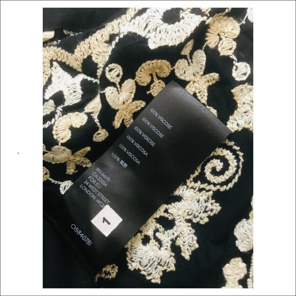 Anthropologie for Maeve Shiloh Black Embroidered Tunic Dress - Size 2 - NWT - Picture 9 of 10